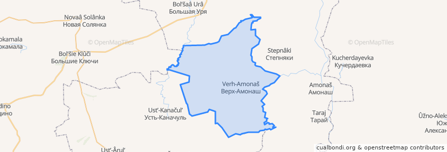 Mapa de ubicacion de Верх-Амонашенский сельсовет.