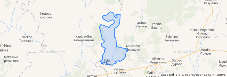 Mapa de ubicacion de Рыбковское сельское поселение.