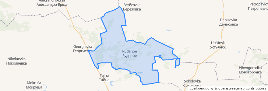 Mapa de ubicacion de Рудянский сельсовет.