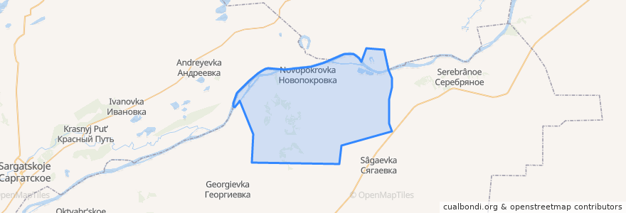 Mapa de ubicacion de Новопокровское сельское поселение.