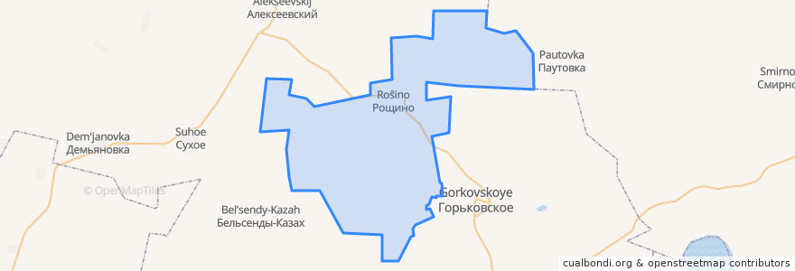 Mapa de ubicacion de Рощинское сельское поселение.