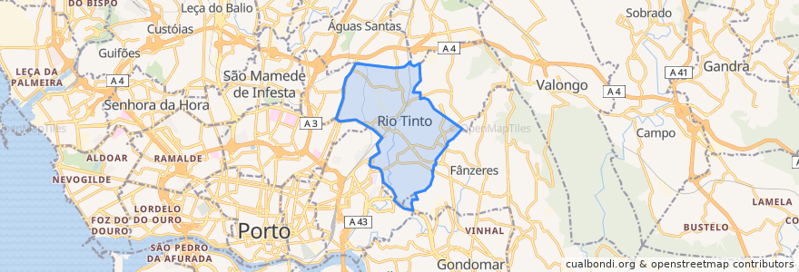 Mapa de ubicacion de Rio Tinto.