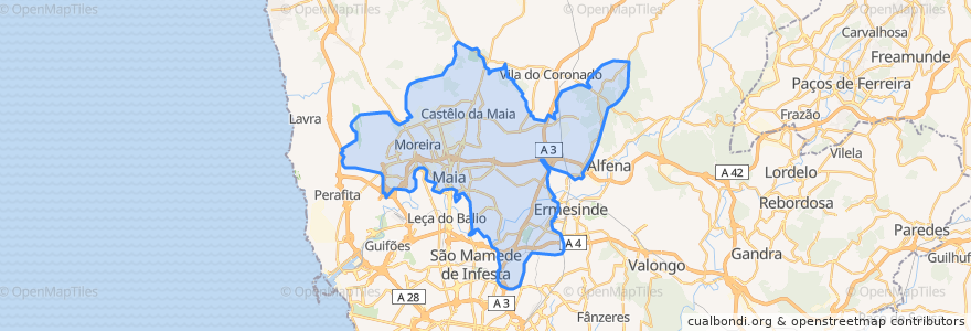 Mapa de ubicacion de Maia.