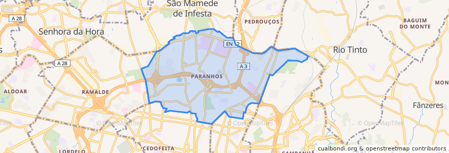 Mapa de ubicacion de Paranhos.