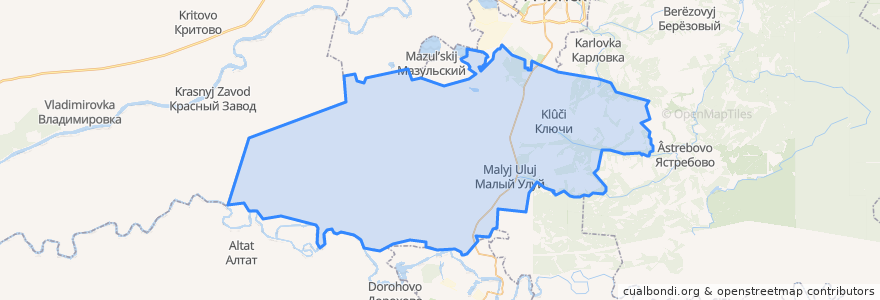 Mapa de ubicacion de Ключинский сельсовет.