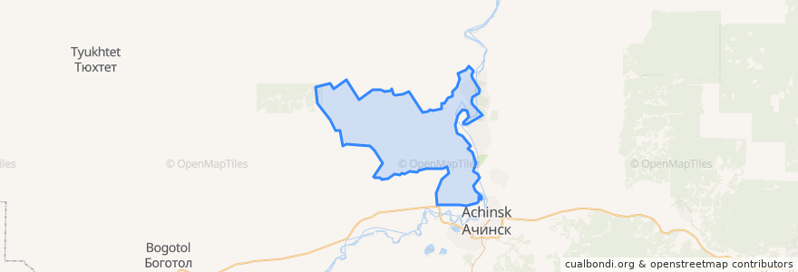 Mapa de ubicacion de Причулымский сельсовет.