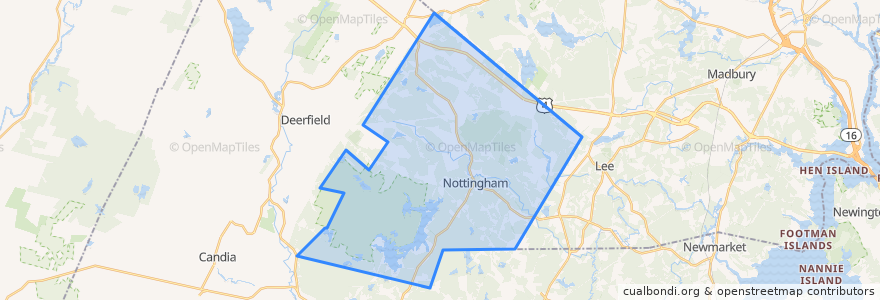 Mapa de ubicacion de Nottingham.