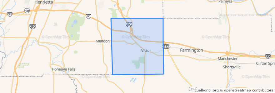 Mapa de ubicacion de Victor Town.