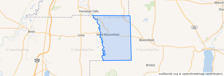 Mapa de ubicacion de West Bloomfield Town.