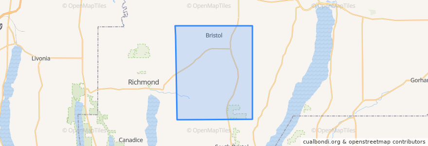 Mapa de ubicacion de Bristol Town.