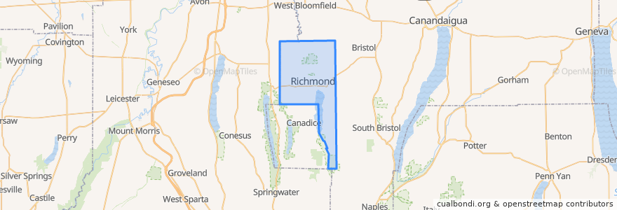 Mapa de ubicacion de Richmond Town.