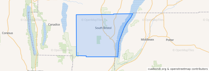 Mapa de ubicacion de South Bristol Town.