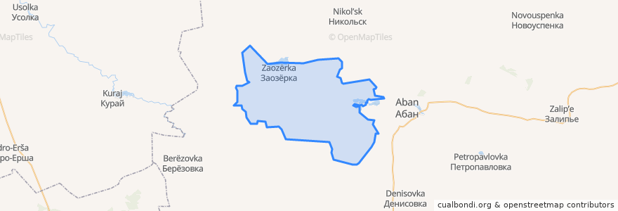 Mapa de ubicacion de Заозёрновский сельсовет.