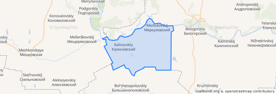 Mapa de ubicacion de Меркуловское сельское поселение.