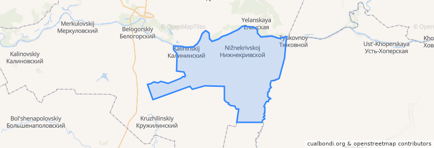 Mapa de ubicacion de Калининское сельское поселение.