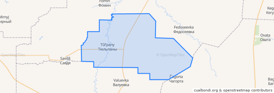 Mapa de ubicacion de Тюльпановское сельское поселение.