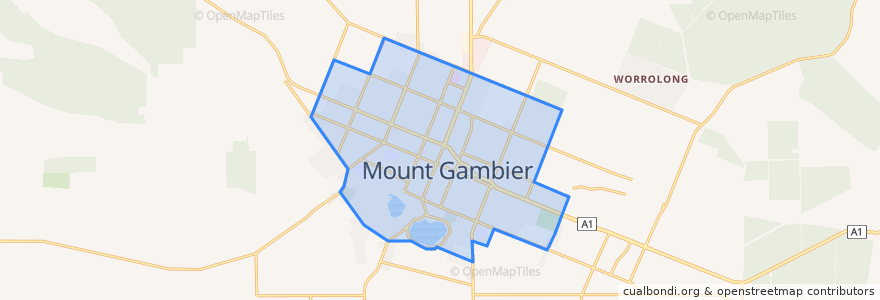 Mapa de ubicacion de City of Mount Gambier.