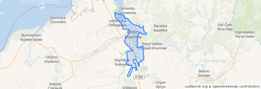 Mapa de ubicacion de городской округ Искитим.