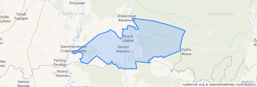 Mapa de ubicacion de Кермисинское сельское поселение.