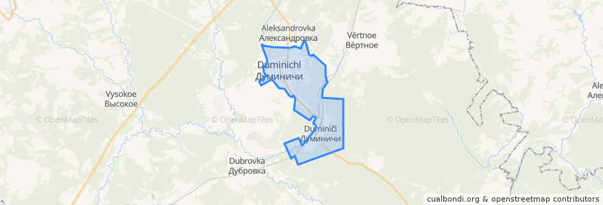 Mapa de ubicacion de городское поселение Думиничи.