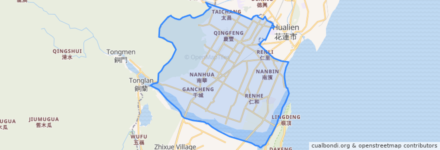 Mapa de ubicacion de 吉安鄉.