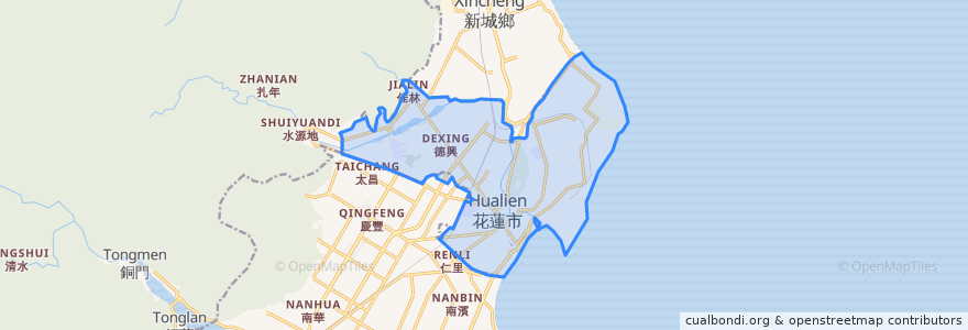 Mapa de ubicacion de 花蓮市.