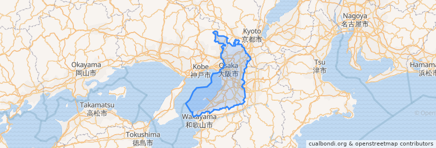 Mapa de ubicacion de 大阪府.