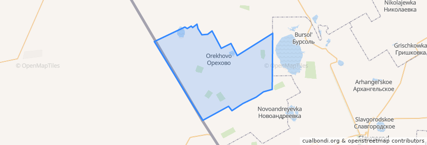 Mapa de ubicacion de Ореховский сельсовет.