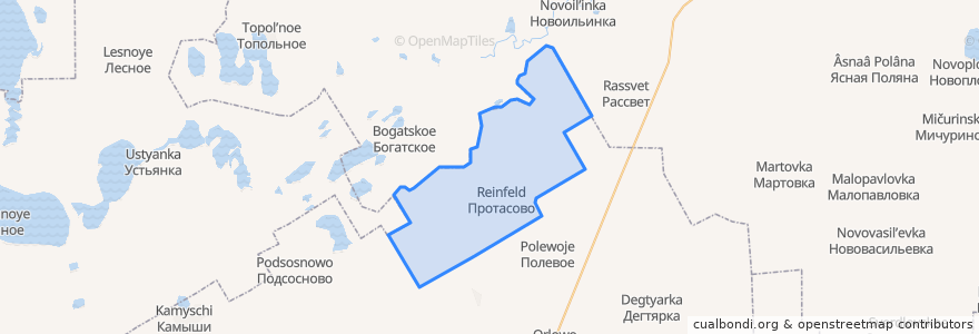 Mapa de ubicacion de Протасовский сельсовет.