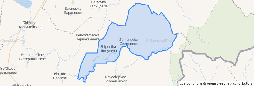 Mapa de ubicacion de Шипунихинский сельсовет.