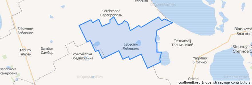 Mapa de ubicacion de Лебединский сельсовет.