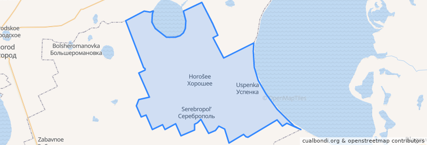 Mapa de ubicacion de Серебропольский сельсовет.