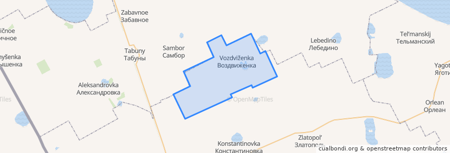 Mapa de ubicacion de Воздвиженский сельсовет.