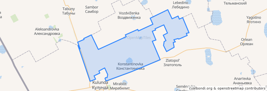 Mapa de ubicacion de Константиновский сельсовет.