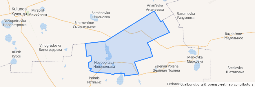 Mapa de ubicacion de Новополтавский сельсовет.