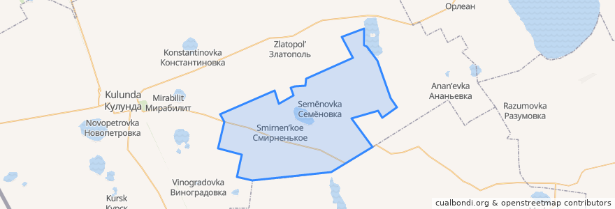 Mapa de ubicacion de Семёновский сельсовет.