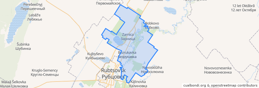 Mapa de ubicacion de Безрукавский сельсовет.