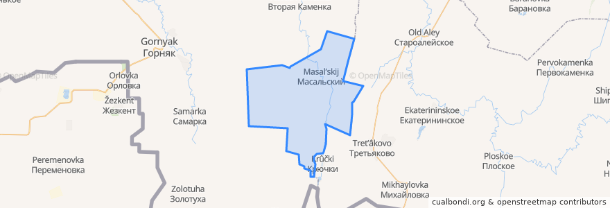 Mapa de ubicacion de Масальский сельсовет.