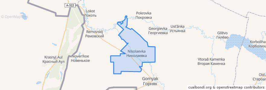 Mapa de ubicacion de Николаевский сельсовет.