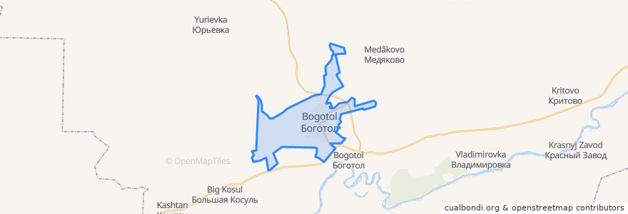 Mapa de ubicacion de городской округ Боготол.