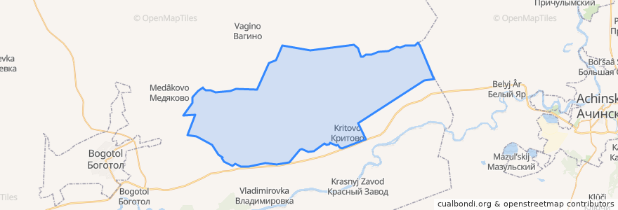 Mapa de ubicacion de Критовский сельсовет.