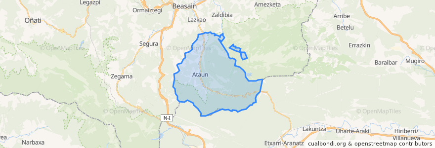 Mapa de ubicacion de Ataun.