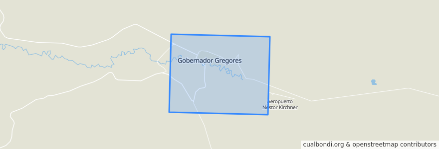 Mapa de ubicacion de Gobernador Gregores.