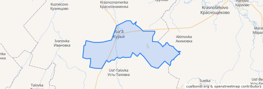 Mapa de ubicacion de Курьинский сельсовет.