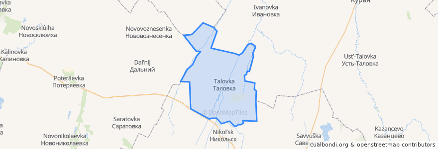 Mapa de ubicacion de Таловский сельсовет.