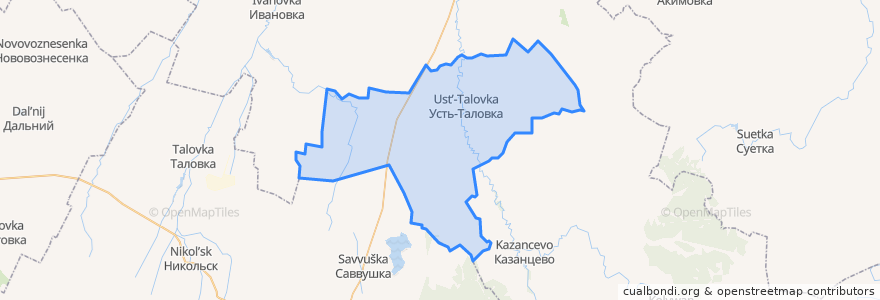 Mapa de ubicacion de Усть-Таловский сельсовет.