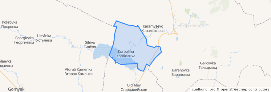 Mapa de ubicacion de Корболихинский сельсовет.