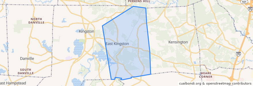 Mapa de ubicacion de East Kingston.