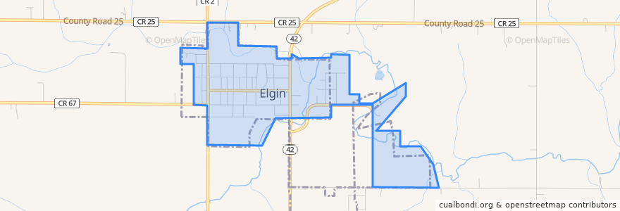 Mapa de ubicacion de Elgin.