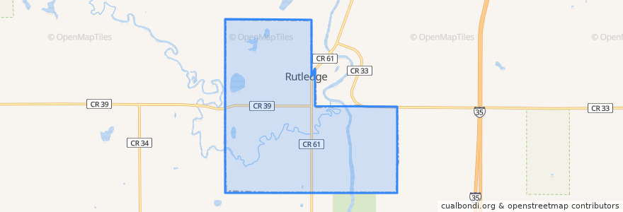 Mapa de ubicacion de Rutledge City Limits.